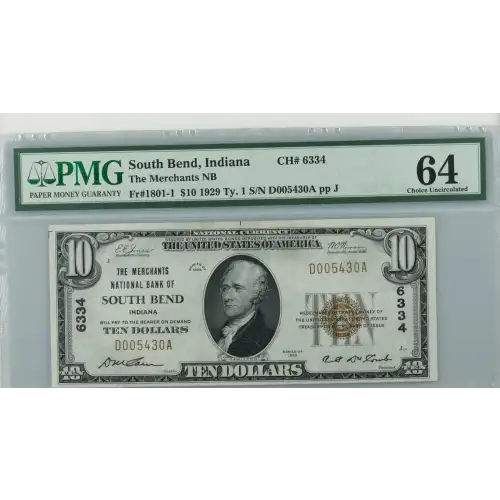 $10 1929 small brown seal. Small National Bank Notes 1801-1