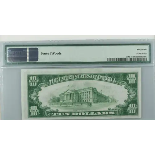 $10 1929 small brown seal. Small National Bank Notes 1801-1 (2)