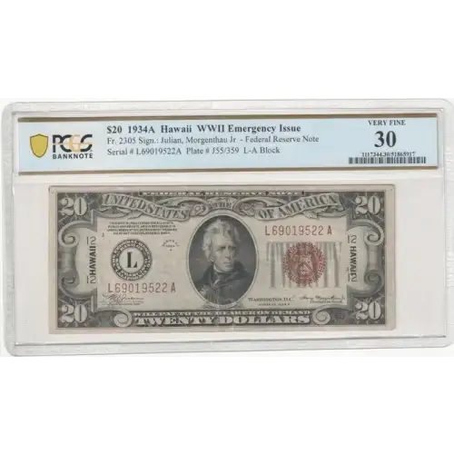 $20 1934-A brown seal Emergency Notes Issued During WW2 2305 (2)