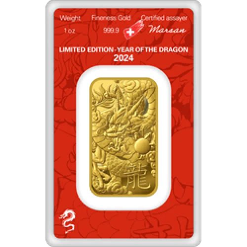 2024 1 oz Argor-Heraeus Gold Bar - Year of the Dragon (2)
