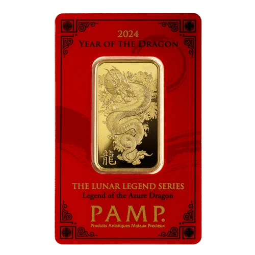 2024 1 oz PAMP Suisse Lunar Legend Azure Dragon Gold Bar (5)
