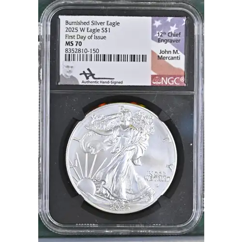 2025 W First Day of Issue Burnished Silver Eagle (2)