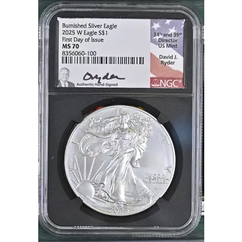 2025 W First Day of Issue Burnished Silver Eagle (2)