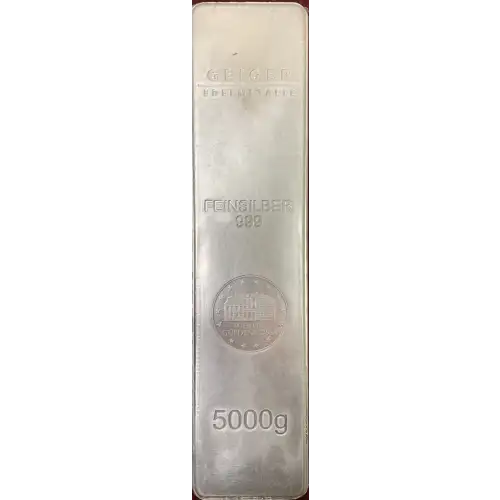 5kg Heraeus Cast Silver Bar