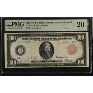 $100 1914 Red Seal Federal Reserve Notes 1076A (2)